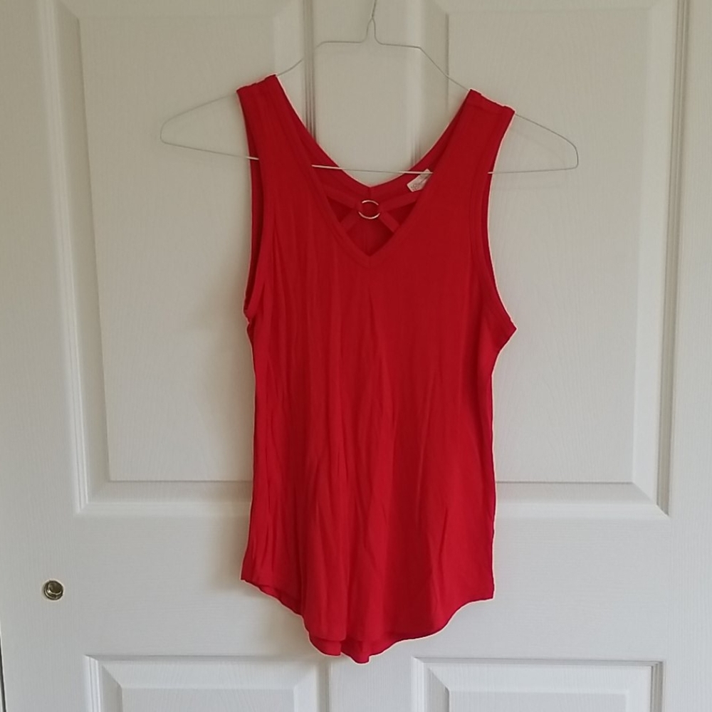 Red Flowy Tank Top